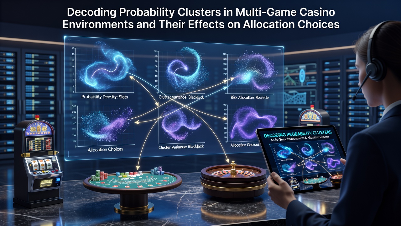 Visual representation of probability clusters across various casino games in a multi-game setting