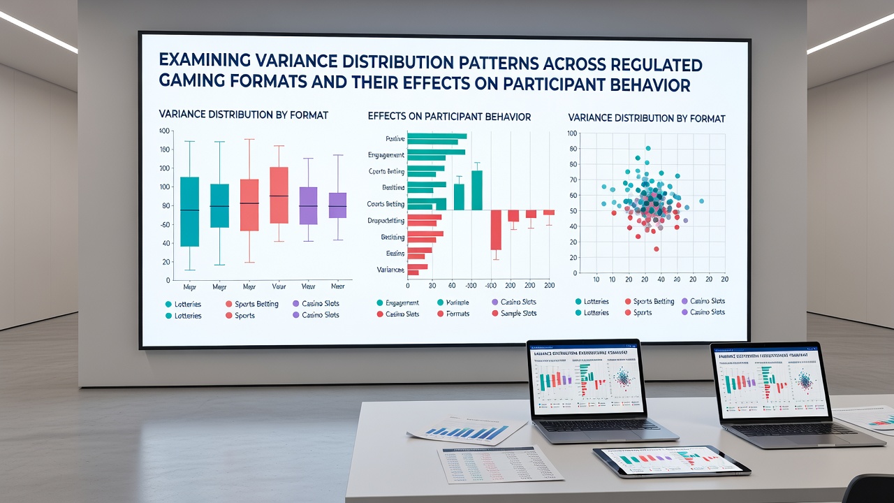 Graphs comparing average participation duration across gaming formats with variance levels plotted against session times