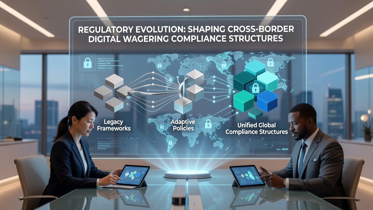 Compliance officers reviewing digital wagering transaction data on multiple screens in a regulatory office
