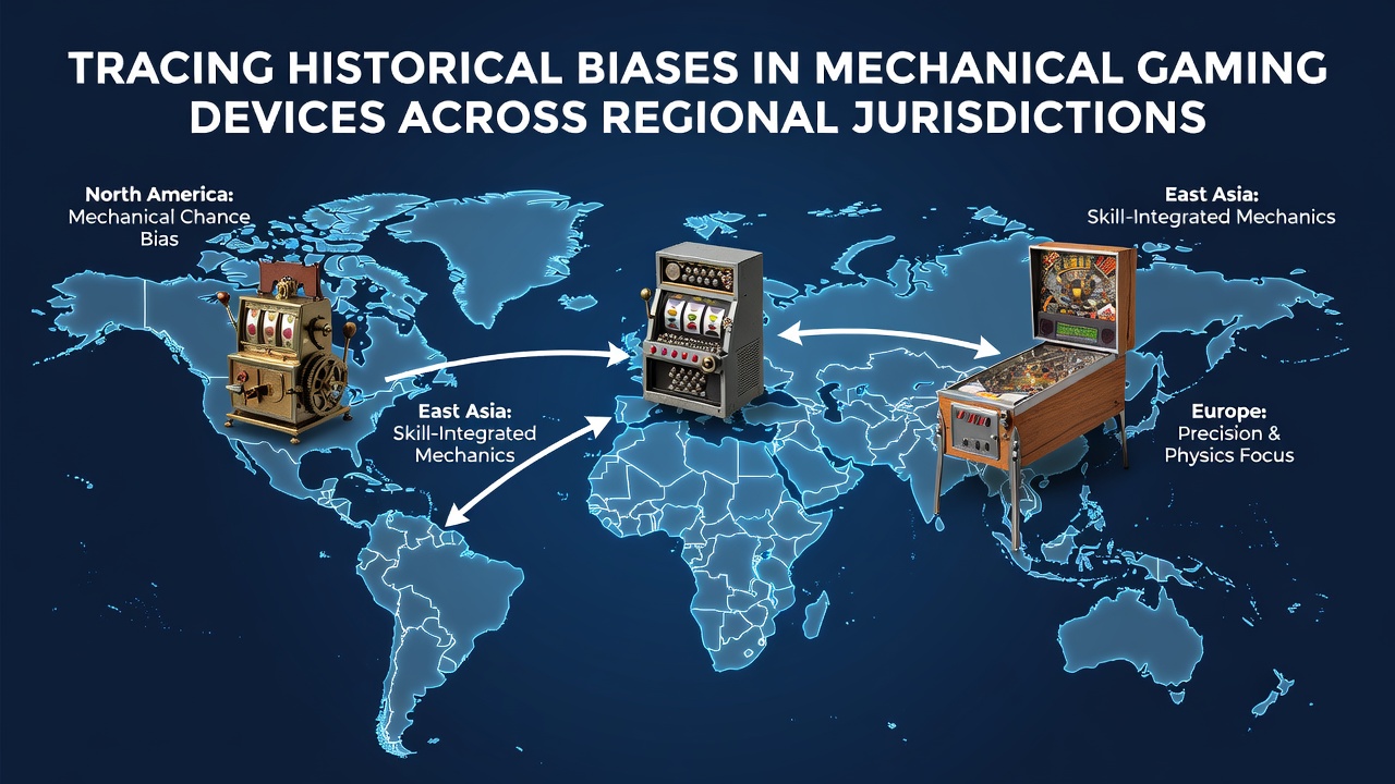 Historical mechanical slot machine from the early 20th century displayed in a regulatory archive
